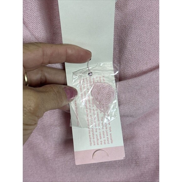 (R7) Lilly Pulitzer Tootsie Cashmere Blend Sweater Wrap Scallop Pink One Size - Picture 6 of 15